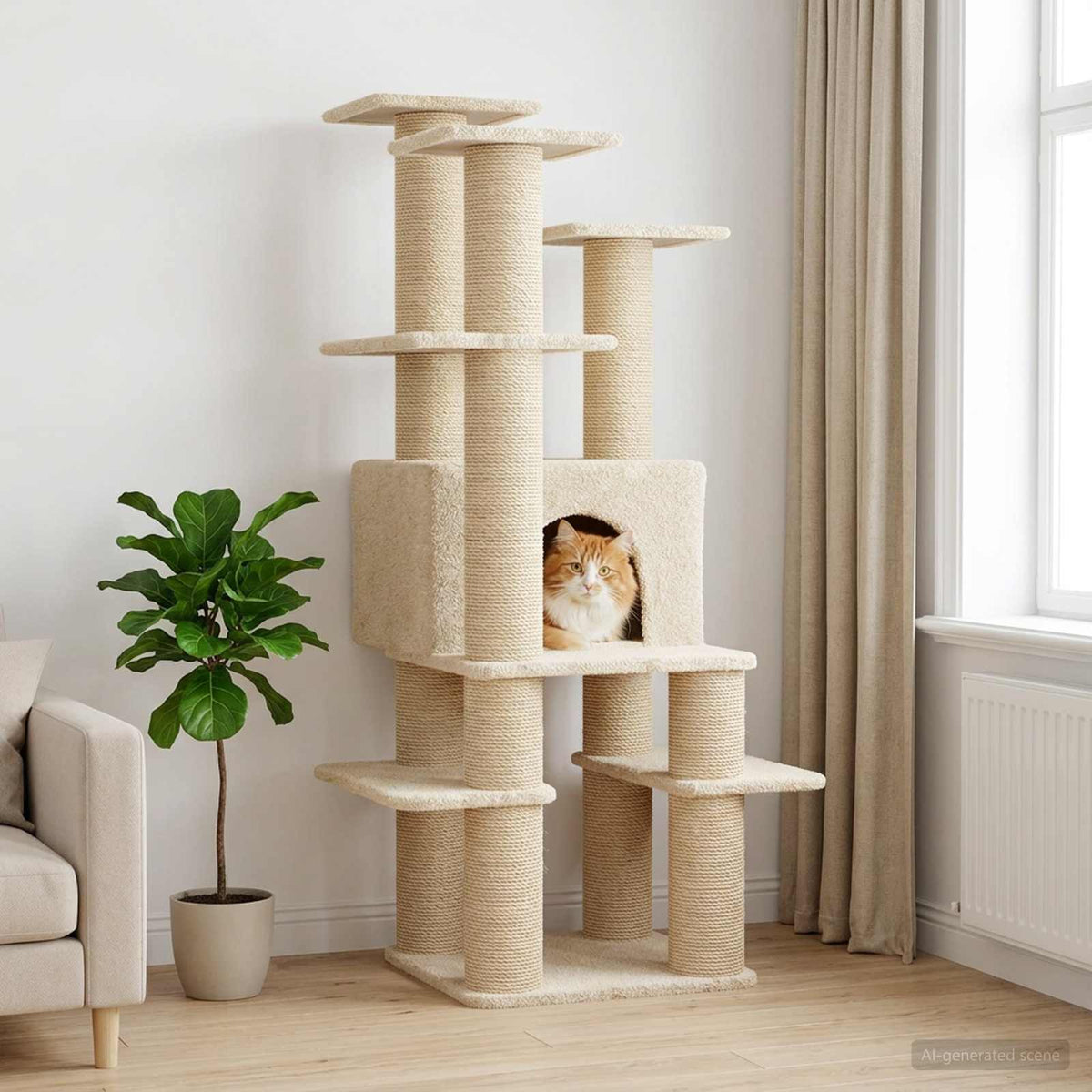 Arbre à chat en bois Image