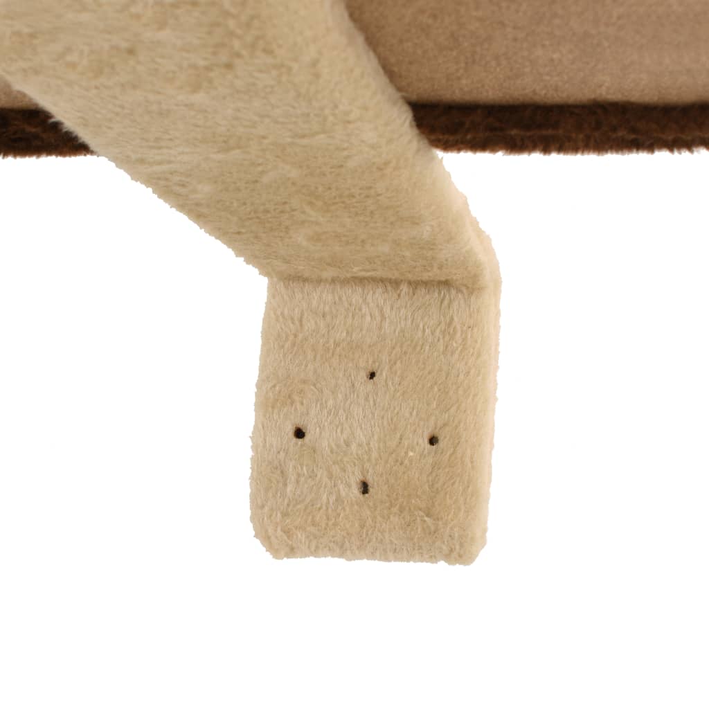 Arbre à chat mural en bois avec niche avec panier – Beige et marron – 194 cm – vue 9