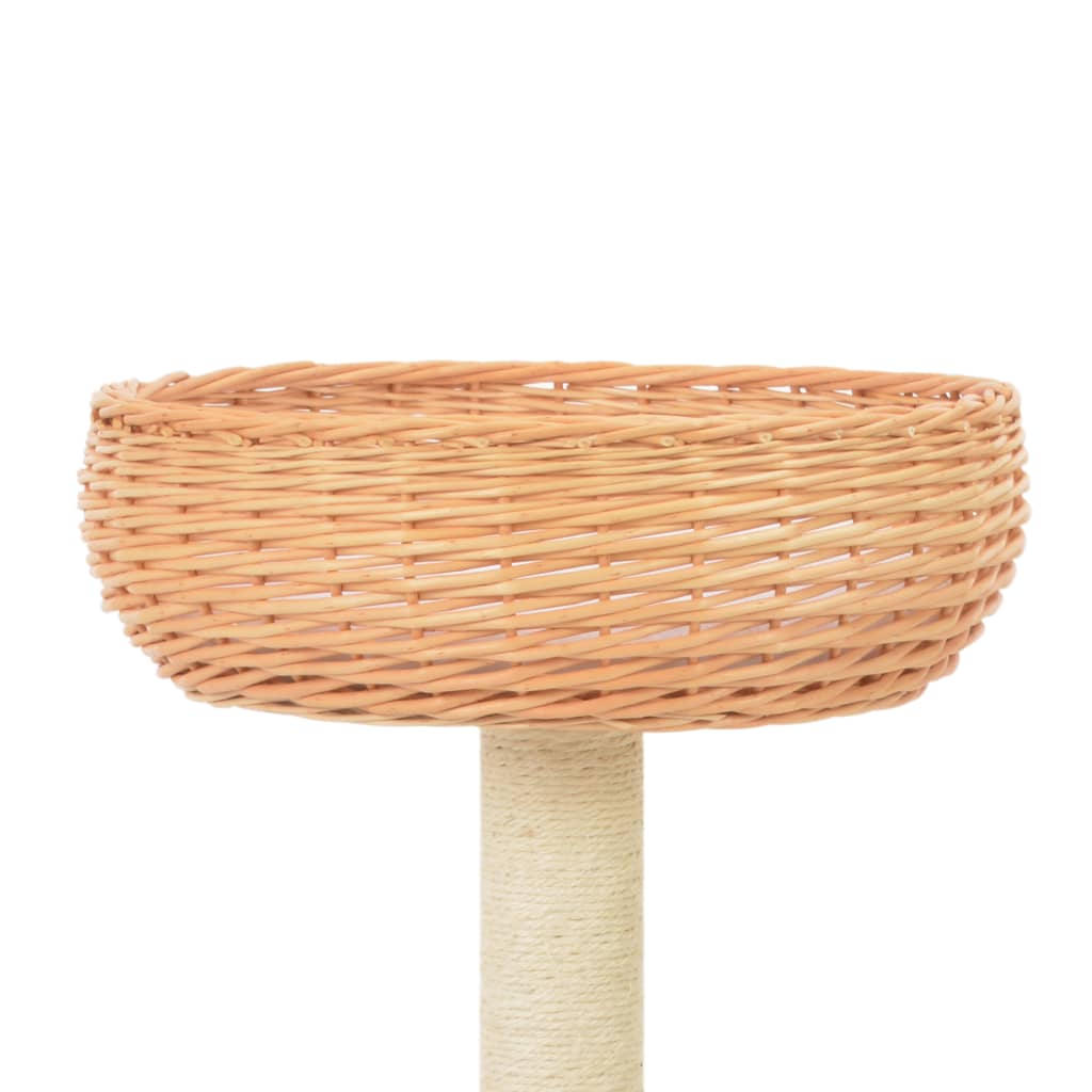 Petit arbre à chat en bois de saule avec 2 paniers – Naturel – 68 cm – vue 3