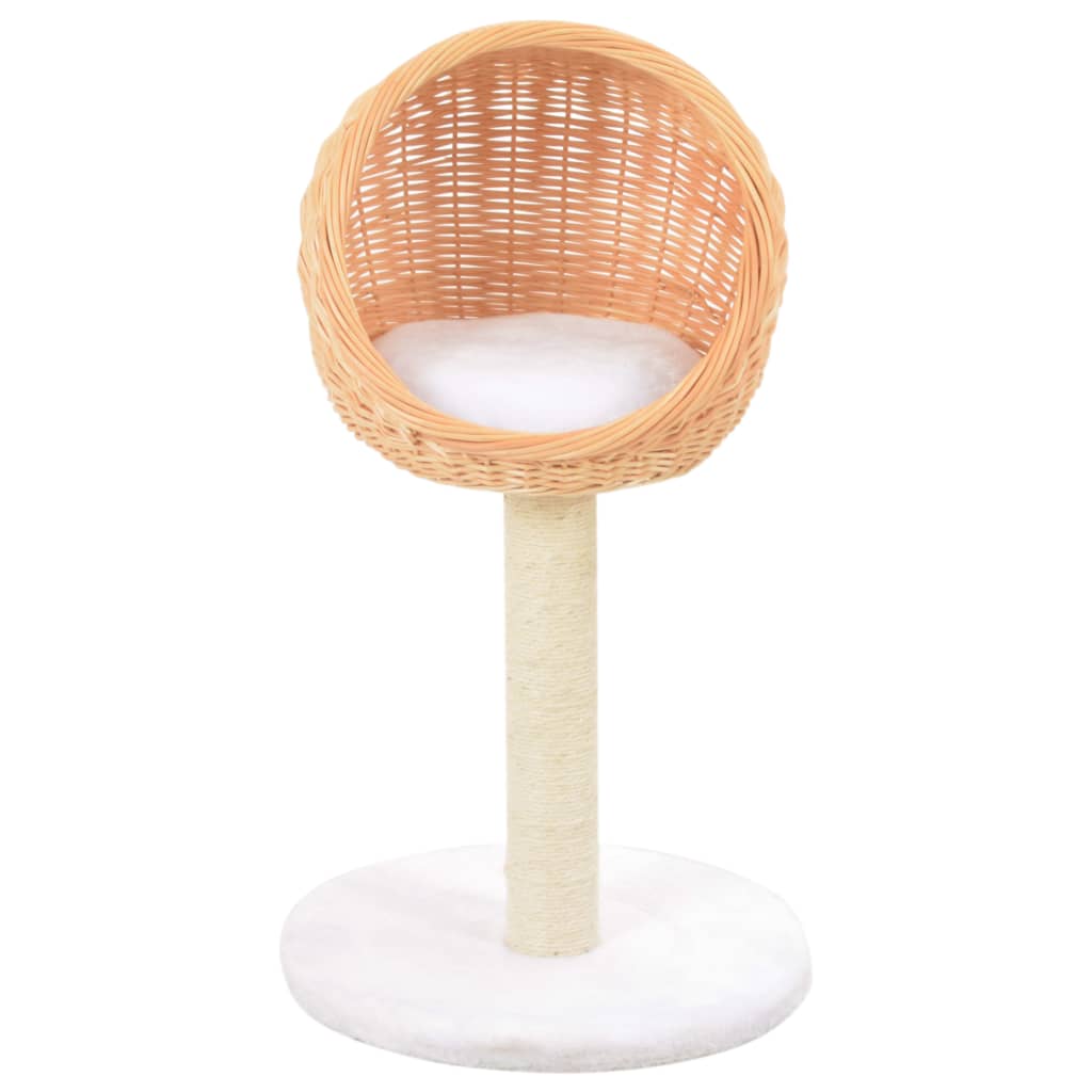 Petit arbre à chat en bois de saule avec 1 paniers – Naturel – 73 cm – vue 2