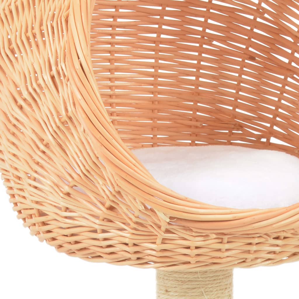 Petit arbre à chat en bois de saule avec 1 paniers – Naturel – 73 cm – vue 4