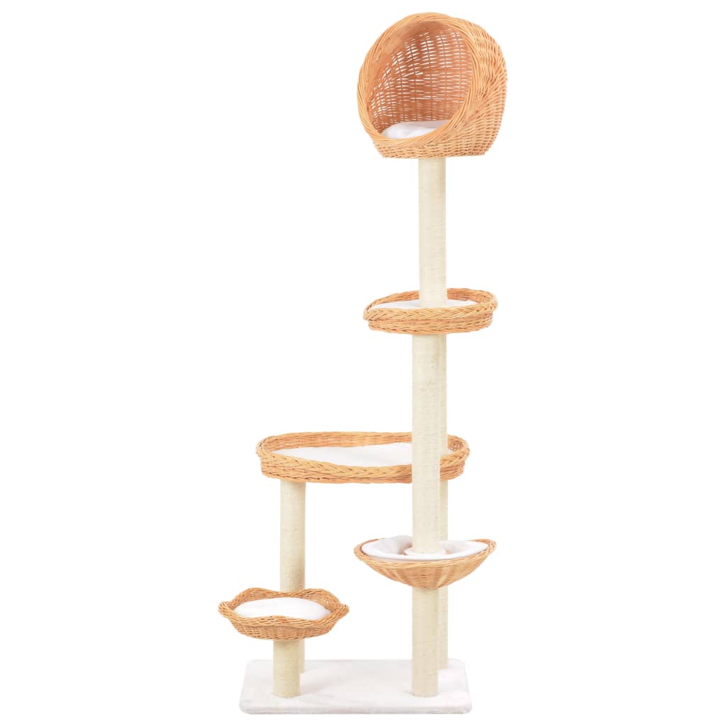 Arbre à chat en bois de saule avec 5 paniers – Naturel – 172 cm – vue 2