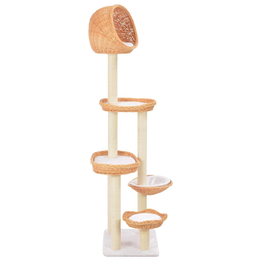 Arbre à chat en bois de saule avec 5 paniers – Naturel – 172 cm – vue 3