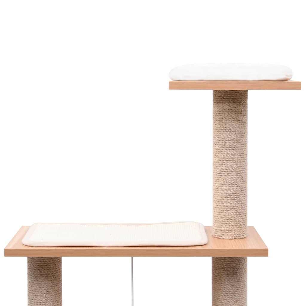 Arbre à chat en bois avec niche – Marron – vue 4