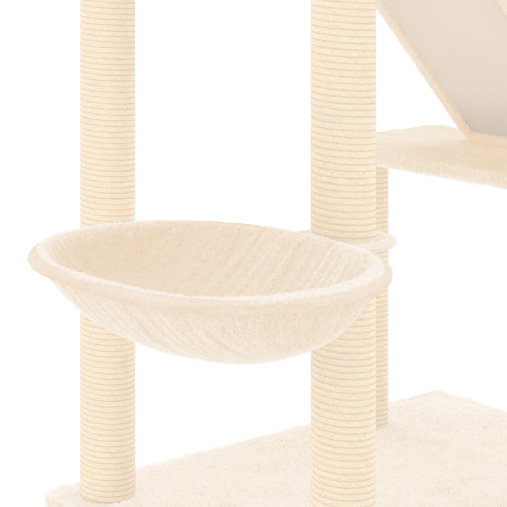Arbre à chat sol-plafond en bois avec niche – Crème – 303 cm – vue 8