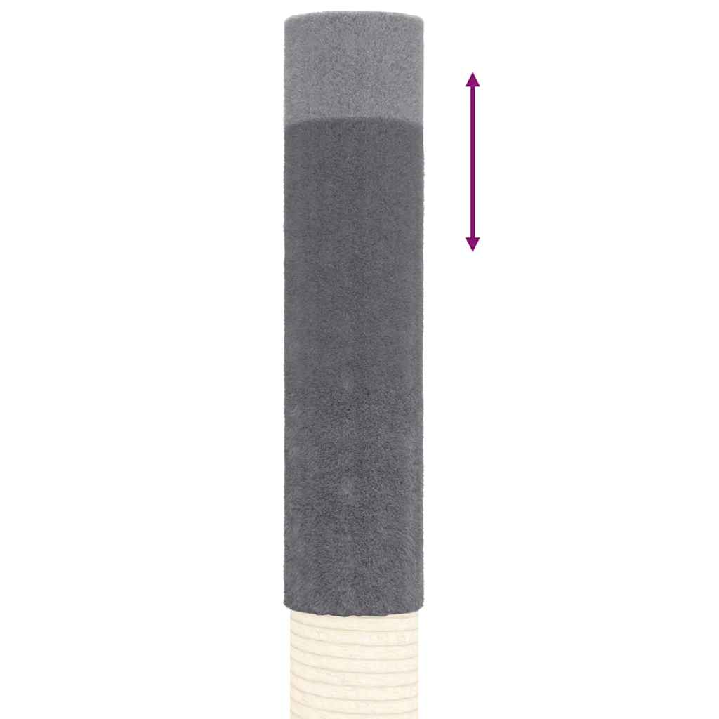 Arbre à chat sol-plafond en bois avec niche – Gris foncé – 303 cm – vue 7