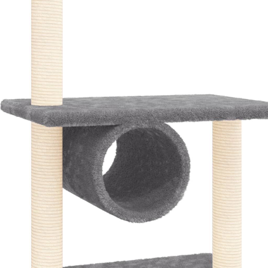 Arbre à chat XXL en bois avec niche avec hamac – Gris foncé – 279 cm – vue 6
