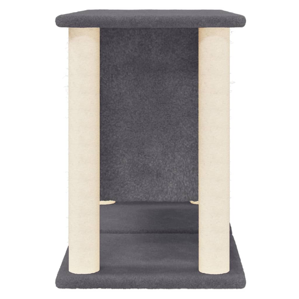 Petit arbre à chat en bois avec niche – Gris foncé – 50 cm – vue 4