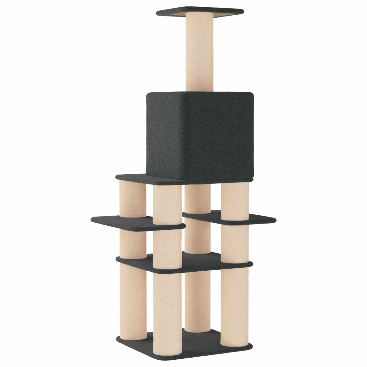 Arbre à chat XXL en bois – Gris foncé – 180 cm – vue 6