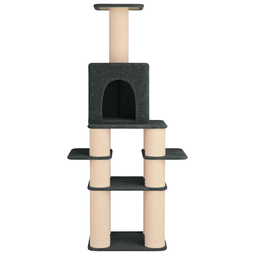 Arbre à chat XXL en bois – Gris foncé – 180 cm – vue 4