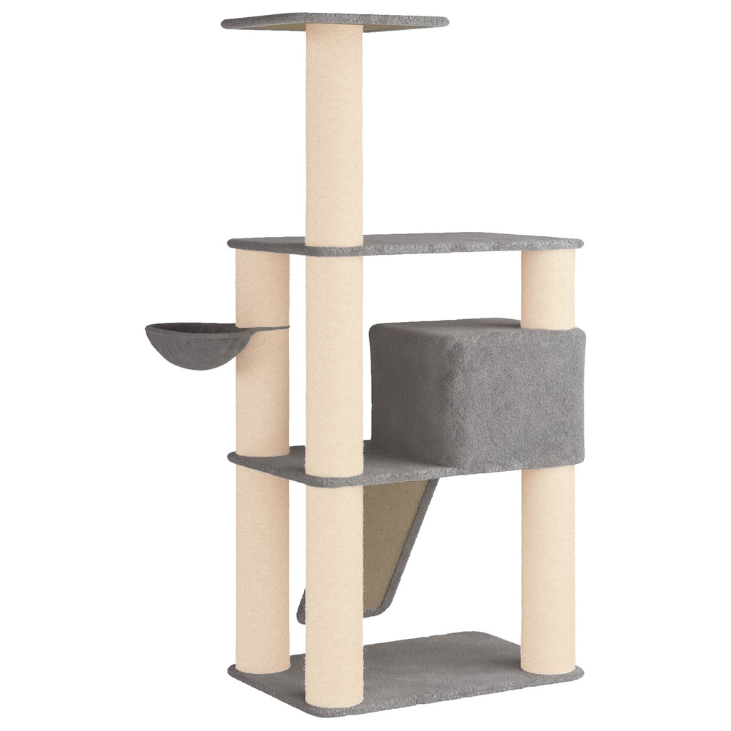 Arbre à chat en bois avec panier – Gris clair – 173 cm – vue 6