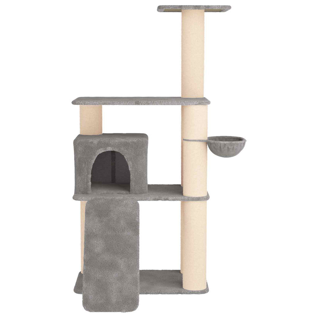 Arbre à chat en bois avec panier – Gris clair – 173 cm – vue 4