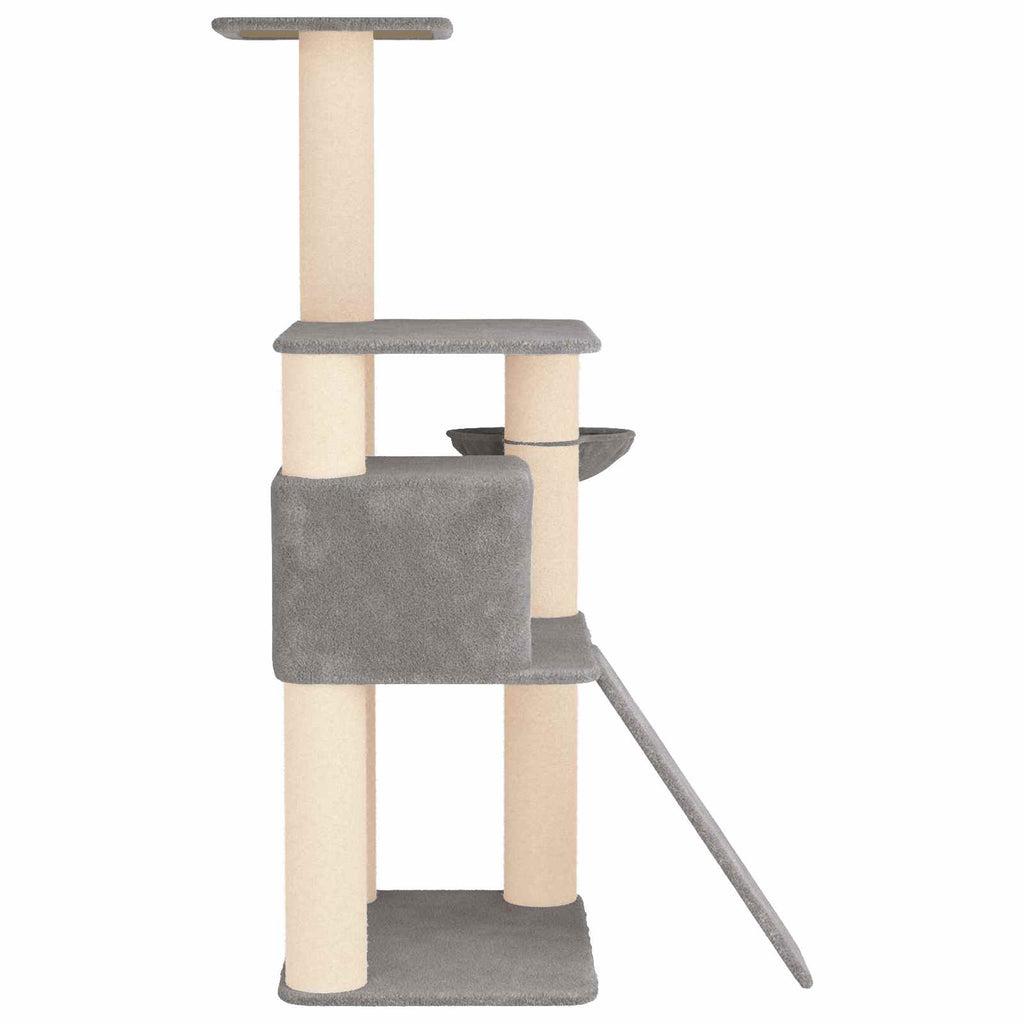 Arbre à chat en bois avec panier – Gris clair – 173 cm – vue 5
