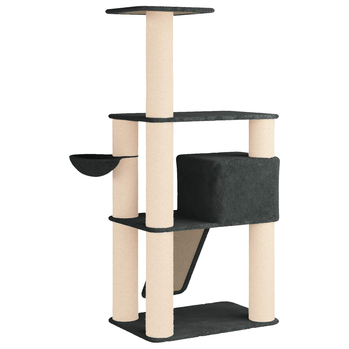 Arbre à chat en bois avec panier – Gris foncé – 173 cm – vue 6