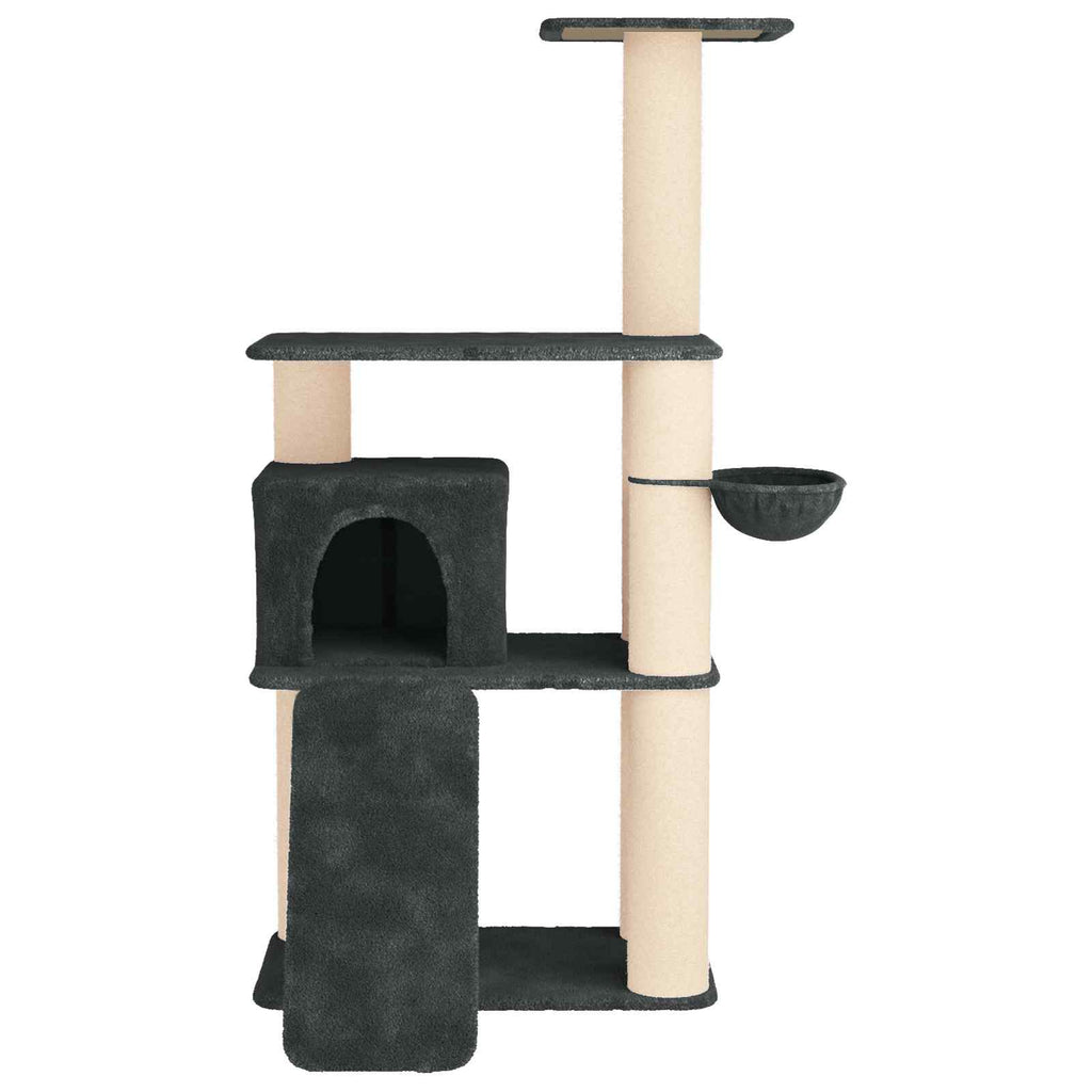 Arbre à chat en bois avec panier – Gris foncé – 173 cm – vue 4