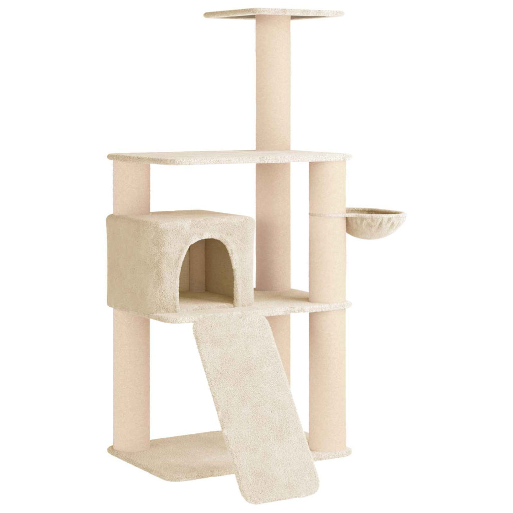 Arbre à chat en bois avec panier – Crème – 173 cm – vue 2