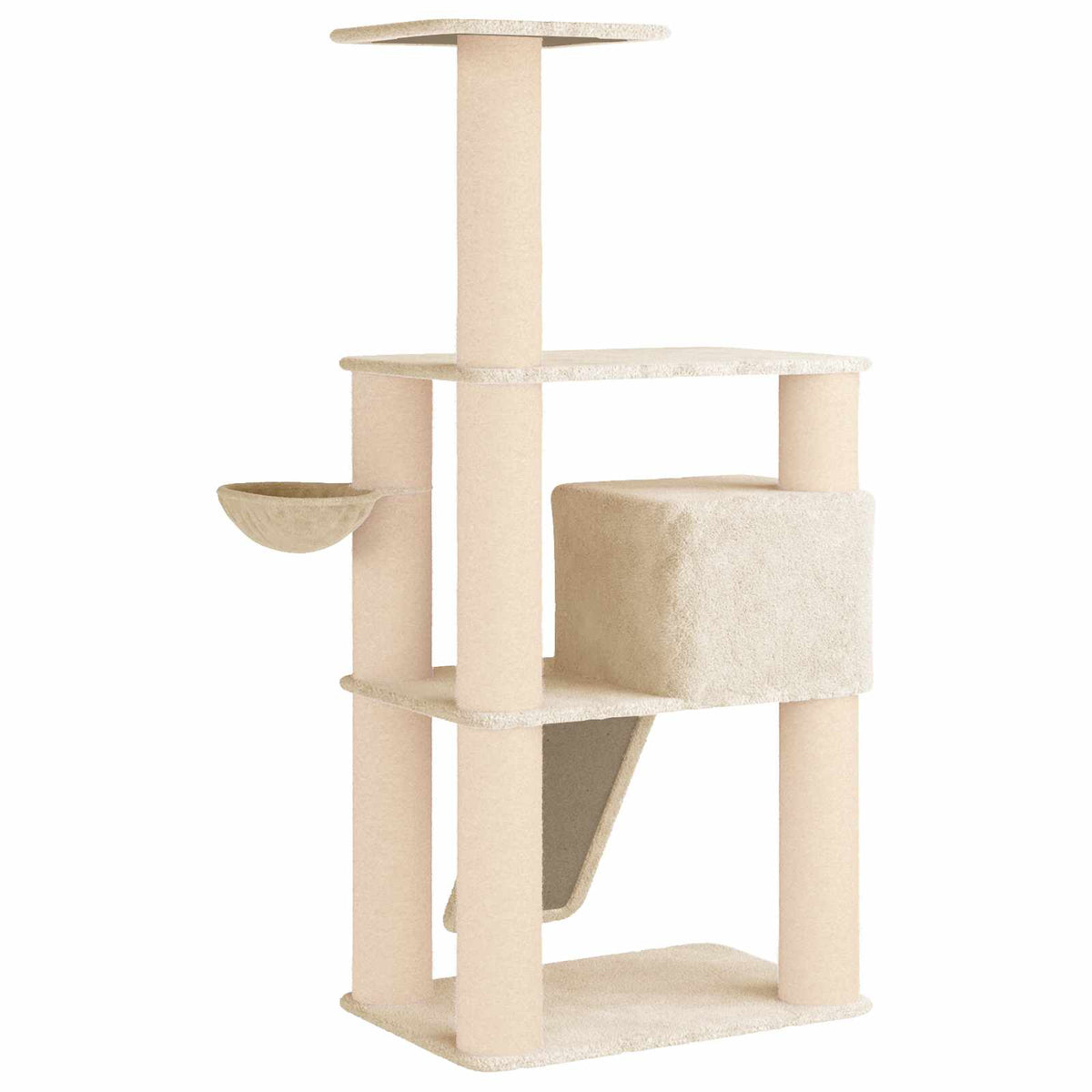 Arbre à chat en bois avec panier – Crème – 173 cm – vue 6
