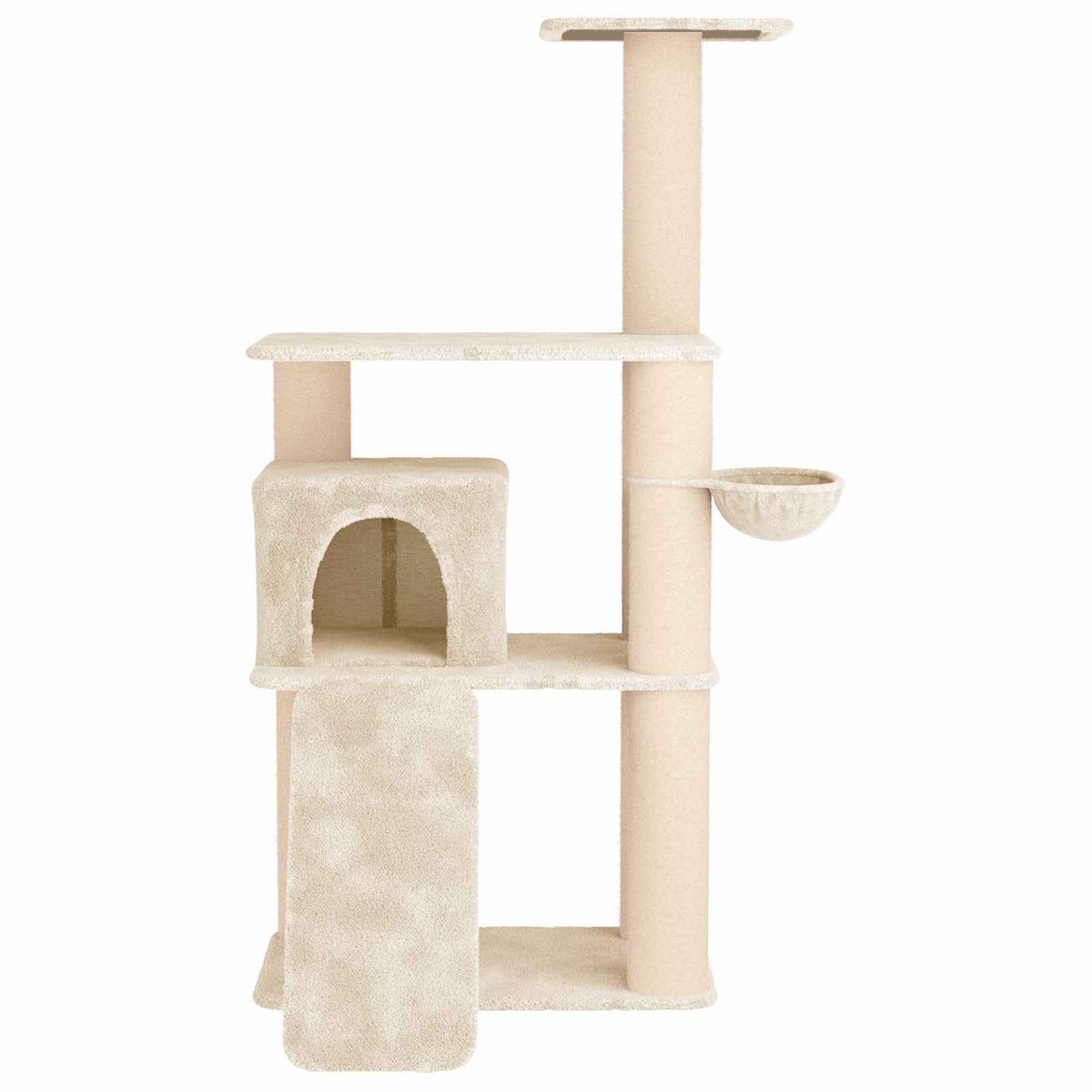 Arbre à chat en bois avec panier – Crème – 173 cm – vue 4