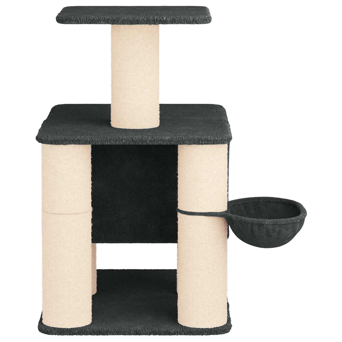 Petit arbre à chat en bois avec panier – Gris foncé – 96 cm – vue 5