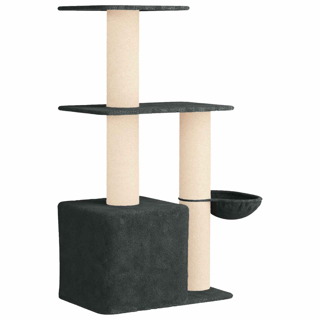 Arbre à chat en bois avec niche avec panier – Gris foncé – 133 cm – vue 6