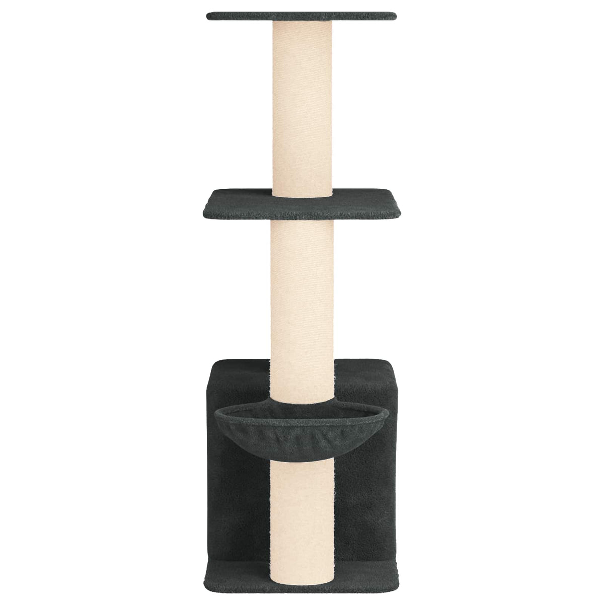 Arbre à chat en bois avec niche avec panier – Gris foncé – 133 cm – vue 5